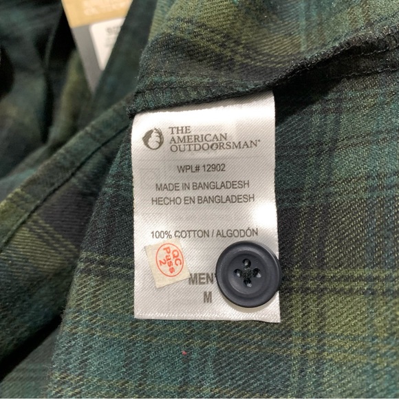 The American Outdoorsman Plaid Button Up Shirt Size Medium NWT Cozy Warm Camping - Picture 4 of 6